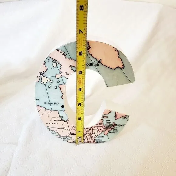 World Map Monogram Tabletop Accent - Picture 2 of 5